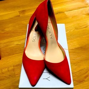 Sole Society Red suede pumps